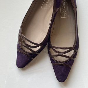 NEW Saks Fifth Avenue Private Label Purple Suede Flat Size 7 1/2
